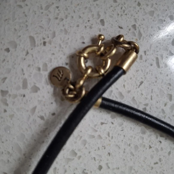 Madewell Gold Statement Necklace with Black Cord - Picture 7 of 7